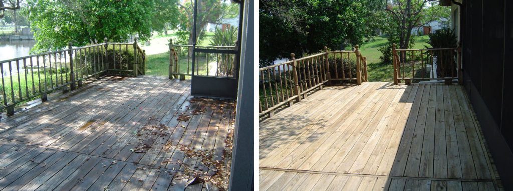 Non Pressure Wood Deck Cleaning Largo Florida